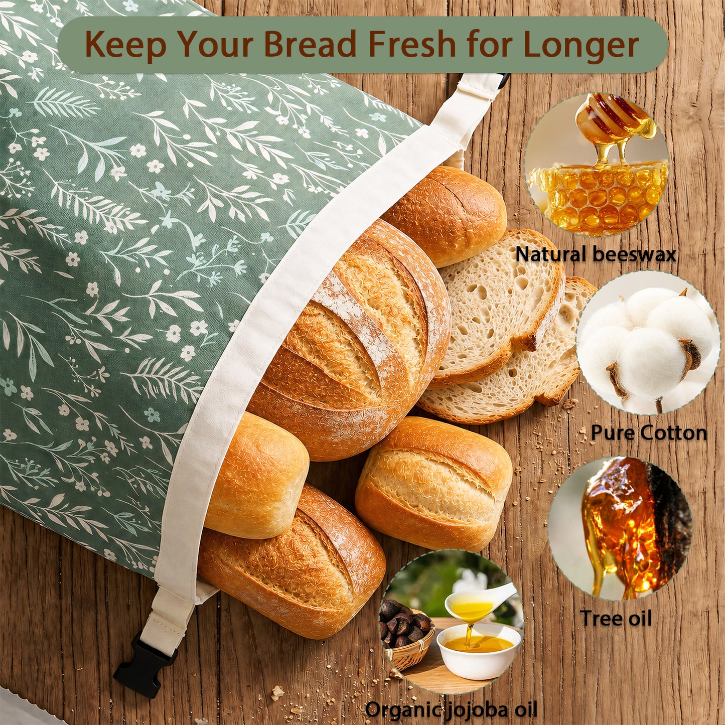 Hamdwerk Beeswax Bread Bags for Sourdough -17" x 12.5" style 2