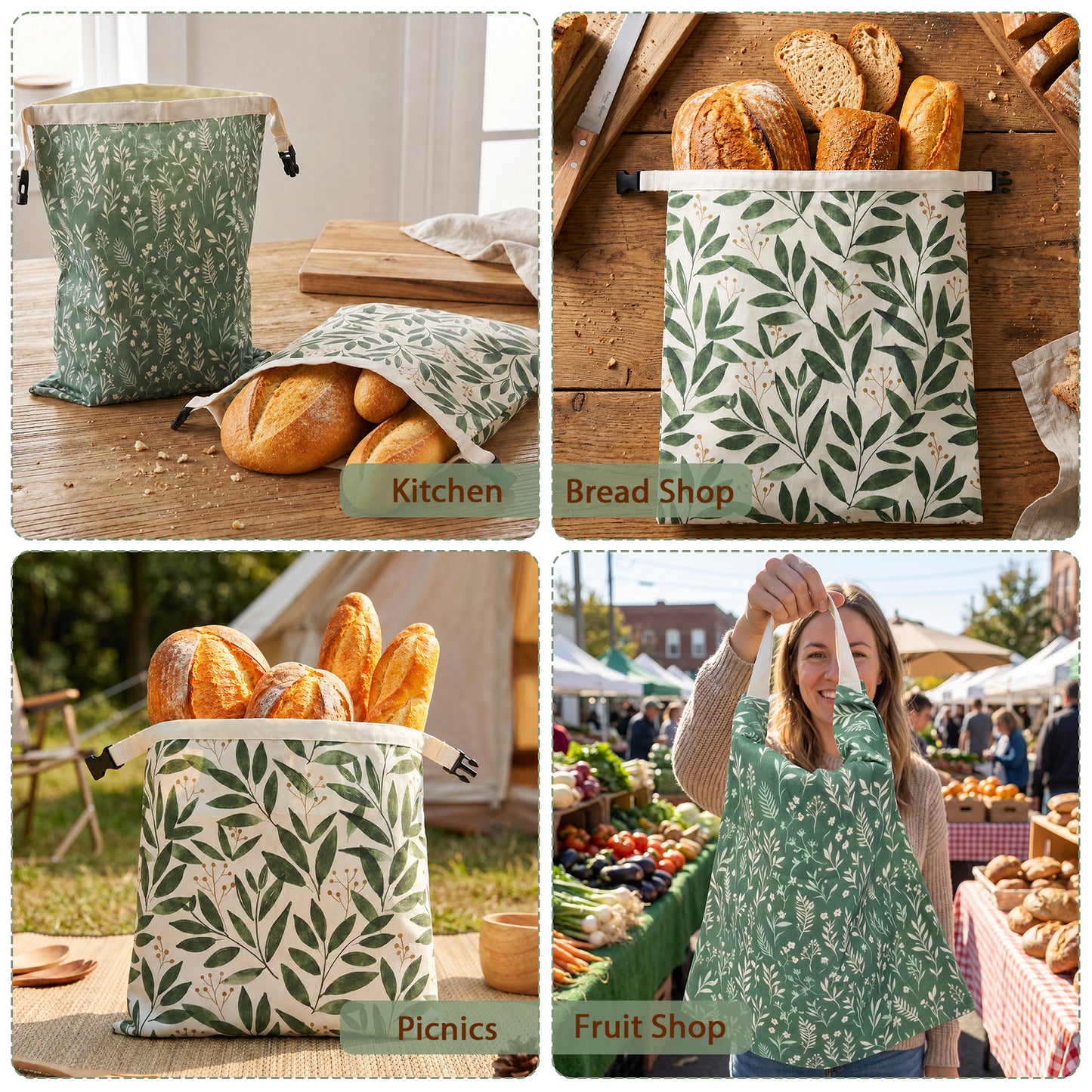 Hamdwerk Beeswax Bread Bags for Sourdough -17" x 12.5" style 2