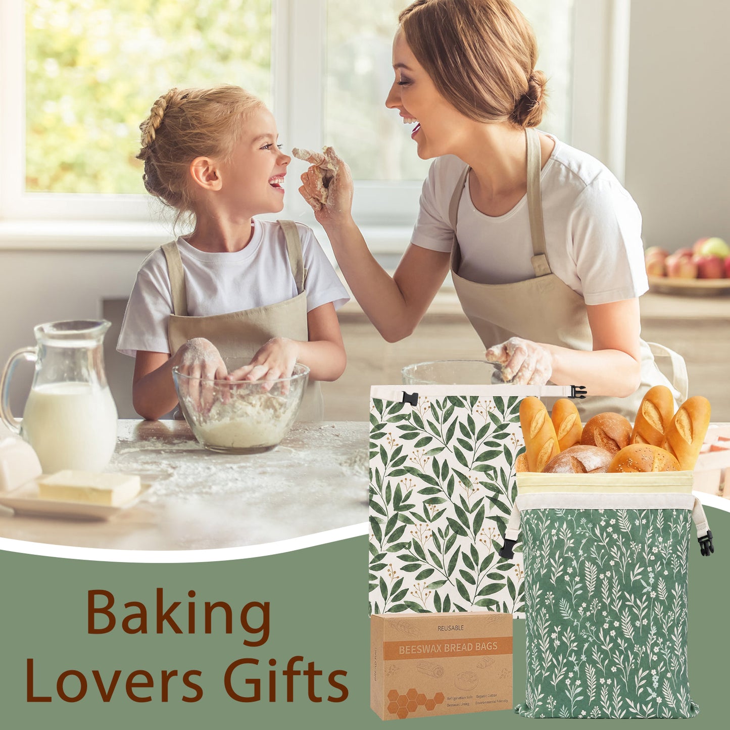Hamdwerk Beeswax Bread Bags for Sourdough -17" x 12.5" style 2